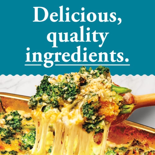 Home Bake 425°/:30 Cheesy Broccoli Frozen Family Meal Veggie Dish Perspective: bottom