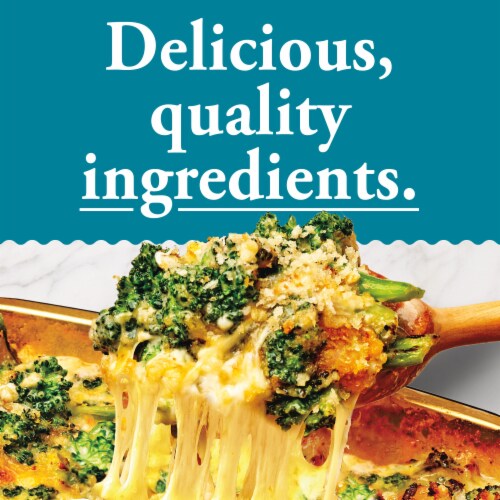 Home Bake 425°/:30 Cheesy Broccoli Frozen Family Meal Veggie Dish Perspective: bottom