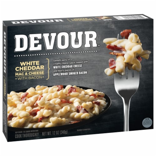 DEVOUR White Cheddar Mac & Cheese with Smoked Bacon Frozen Meal Perspective: bottom