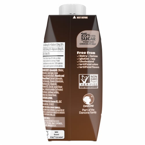 Silk Dairy Free Shelf Stable Dark Chocolate Almond Milk Perspective: bottom