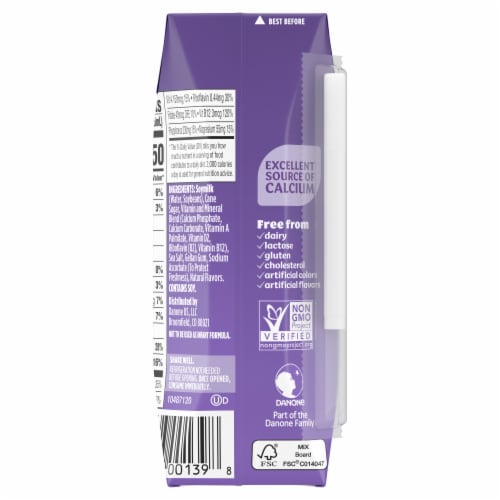 Silk Dairy Free Shelf Stable Very Vanilla Soy Milk Perspective: bottom