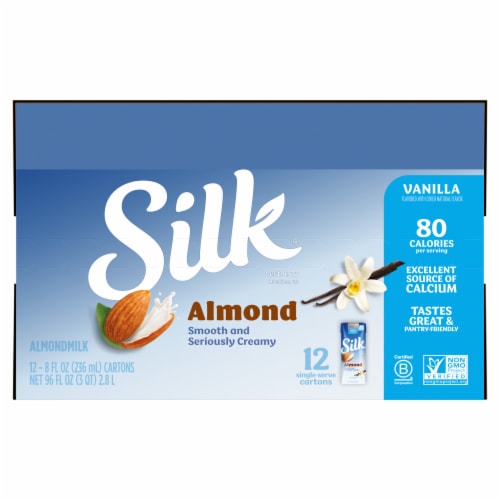 Silk Dairy Free Shelf Stable Vanilla Almond Milk Perspective: bottom