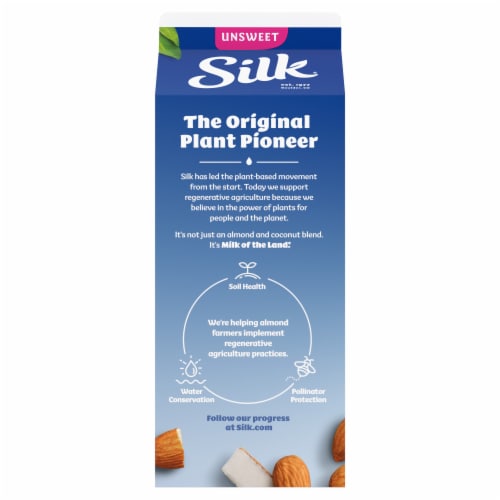 Silk Dairy Free Unsweeted Original Almond & Coconut Milk Half Gallon Perspective: bottom