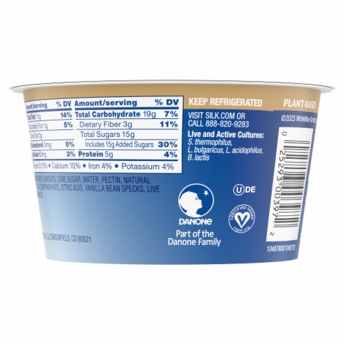 Silk Vanilla Dairy Free Almond Milk Yogurt Cup Perspective: bottom
