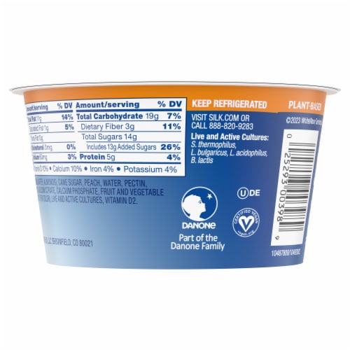 Silk Peach Dairy Free Almond Milk Yogurt Cup Perspective: bottom