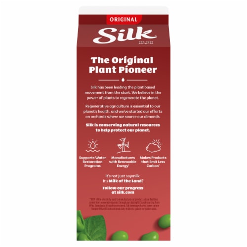 Silk Dairy Free Protein Original Soy Milk Half Gallon Perspective: bottom