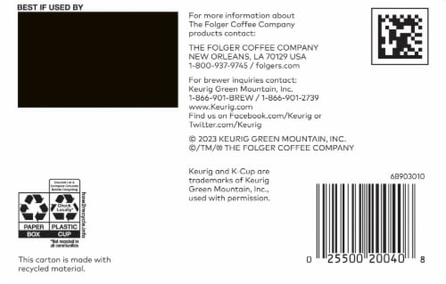 Folgers® 100% Colombian Medium Roast Keurig® K-Cup Coffee Pods Perspective: bottom