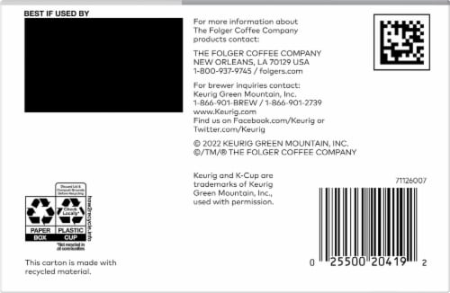 Folgers® Toasty Hazelnut K-Cup Coffee Pods Perspective: bottom