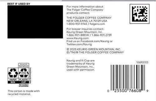 Folgers Breakfast Blend® Light Roast K-Cup® Coffee Pods Perspective: bottom