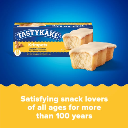 Tastykake Butterscotch Krimpets 6 Packs of 2 Sponge Cakes with Butterscotch Icing Perspective: bottom