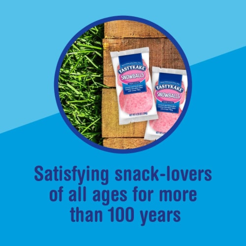 Tastykake Creme Filled Snowballs Coconut & Marshmallow Covered Chocolate Snack Cakes Perspective: bottom
