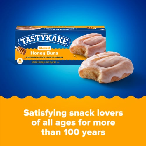 Tastykake Glazed Honey Buns Individually Wrapped Pastry Snacks Perspective: bottom