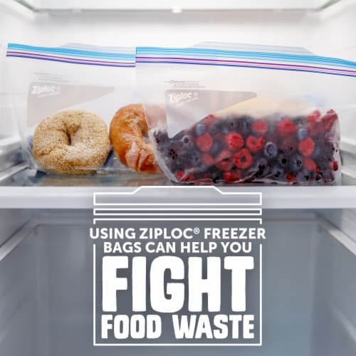 Ziploc® Brand Freezer Bags with Stay Open Design, Half Gallon, 30, Patented Stand-up Bottom Perspective: bottom
