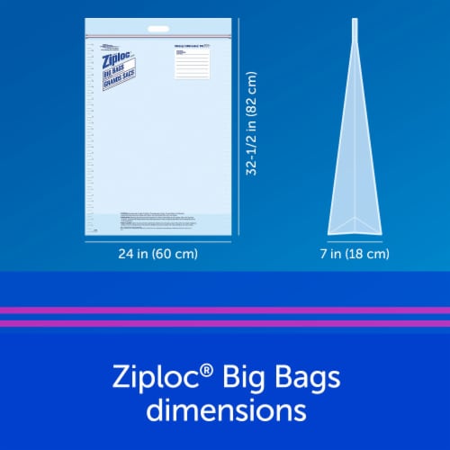 Ziploc Double Zipper Big Bags, Jumbo, 20 Gallon - 3 count