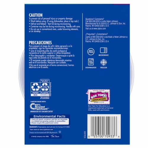Ziploc® One Press Seal 1.75 Pt Round Storage Container & Lids - Clear/Blue Perspective: bottom