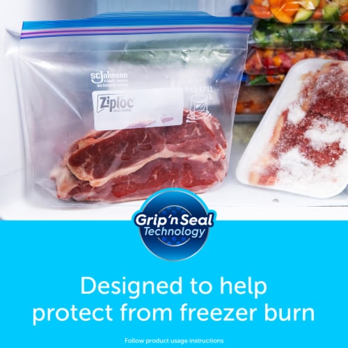 Ziploc® Gallon Freezer Bags with Stay Open Design Mega Pack Perspective: bottom