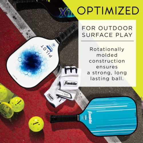 Franklin X-40 Performance Outdoor Pickleballs - Optic Yellow Perspective: bottom