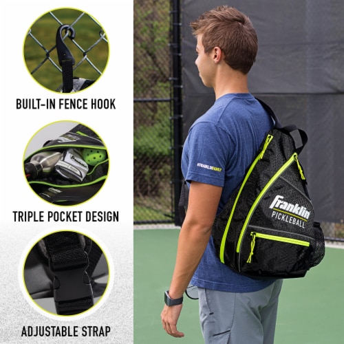 Franklin Pickeball U.S. Open Sling Bag - Black / Green Perspective: bottom