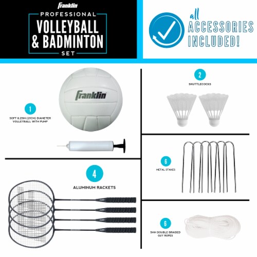 Franklin Professional Volleyball and Badminton Set Perspective: bottom