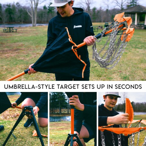 Franklin Metal Chain Disc Golf Target - Black/Orange Perspective: bottom