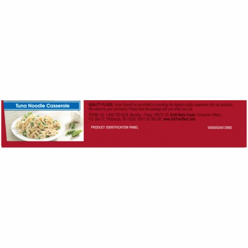 Smart Ones Tuna Noodle Casserole with Mafalda Pasta Peas Creamy Sauce & Breadcrumbs Frozen Meal Perspective: bottom