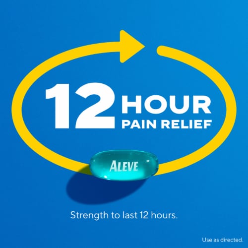 Aleve Pain Reliever & Fever Reducer Naproxen Sodium Liquid Gels Perspective: bottom