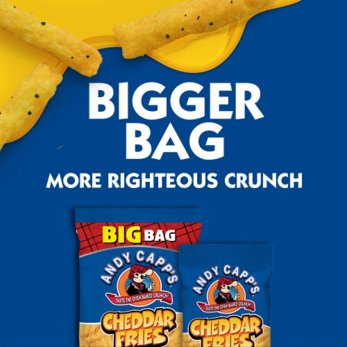 Andy Capp's Big Bag Cheddar Flavored Fries Perspective: bottom