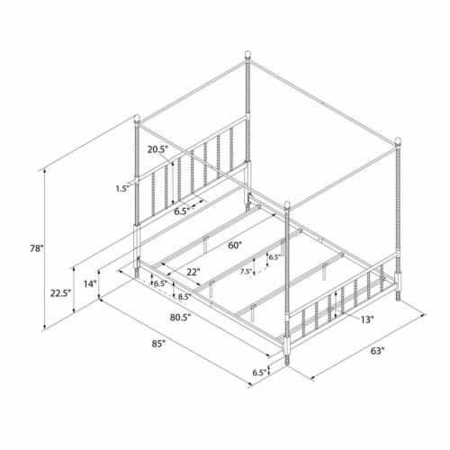 DHP Emerson Metal Canopy Bed in Queen Size Frame in Black 1 Smith s Food and Drug