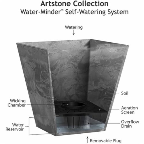 Novelty Artstone 11.5 x 12 in. Dia. Mint Resin & Stone Powder Ella Flower Pot Perspective: bottom