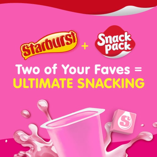 Snack Pack Pink Starburst Flavored Juicy Gels Cups Perspective: bottom