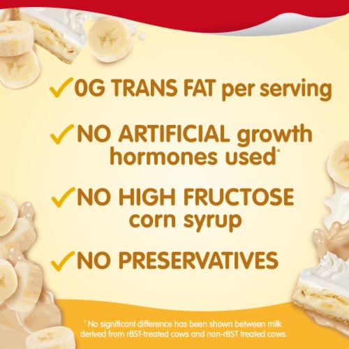 Snack Pack Banana Cream Pie Flavored Pudding Cups Perspective: bottom