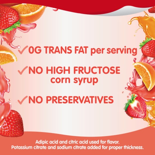 Snack Pack Sugar Free Strawberry & Orange Flavored Juicy Gels Perspective: bottom