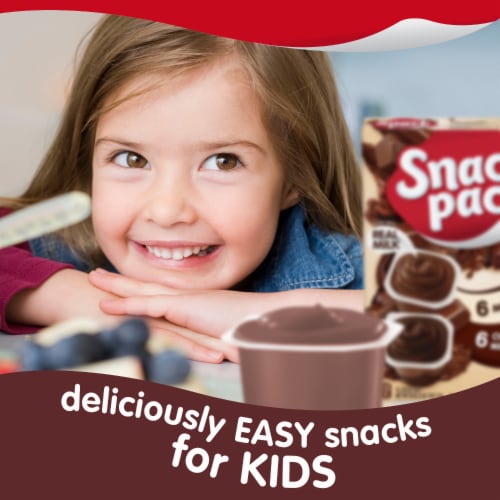 Snack Pack Family Pack Milk Chocolate And Chocolate Fudge/Milk Chocolate Swirl Pudding Cups Perspective: bottom