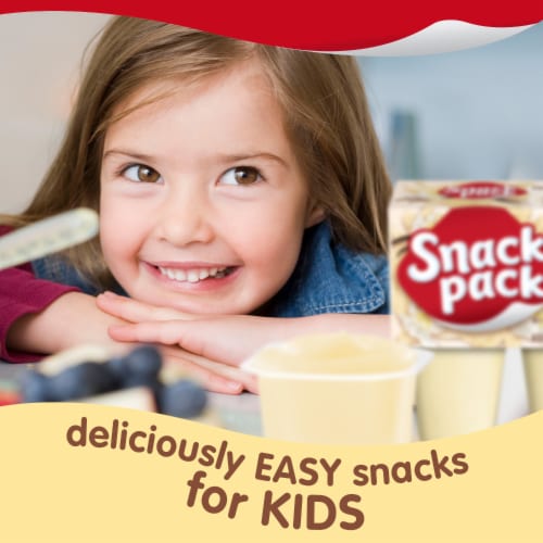 Snack Pack Vanilla Flavored Pudding Cups Perspective: bottom