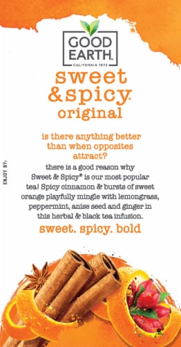 Good Earth® Sweet & Spicy Herbal & Black Tea Bags Perspective: bottom