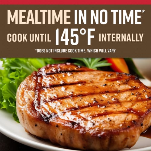 Tyson® Pork Chops Savory Campfire Freshly Seasoned Boneless Ready to Cook Perspective: bottom
