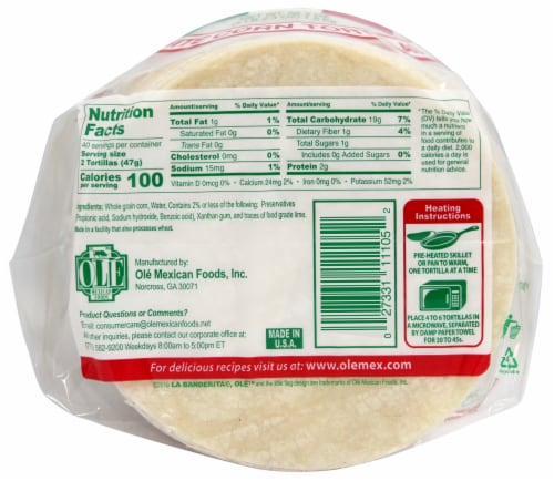 La Banderita White Corn Tortillas Perspective: bottom