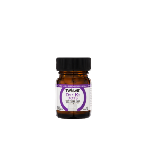 Twinlab D3 K2 Dots 1000 Vitamins Tablets Perspective: bottom