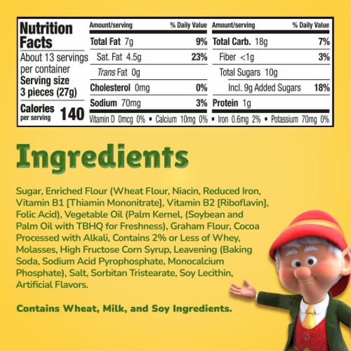 Keebler Fudge Grahams, Fudge Covered Graham Crackers, 12.5 oz Perspective: bottom
