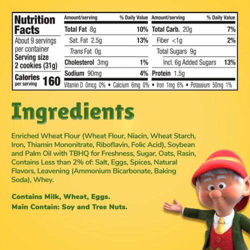 Keebler® Sandies® Oatmeal Raisin Cookies Perspective: bottom