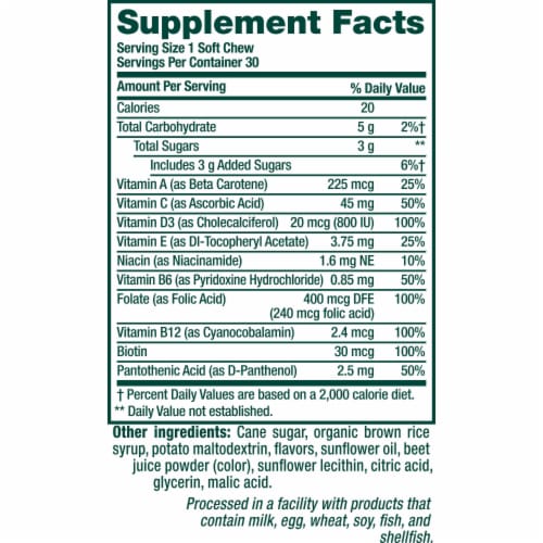 vitafusion Daily Wellness Berry Fusion Multivitamin Soft Chews Perspective: bottom