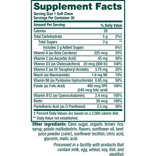 vitafusion Daily Wellness Berry Fusion Multivitamin Soft Chews Perspective: bottom