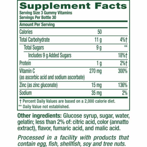 vitafusion Power Zinc Strawberry Tangerine Flavored Gummy Vitamin Immune Support Supplement Perspective: bottom