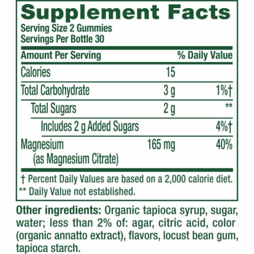 vitafusion Magnesium Orange Vanilla Flavored Gummy Supplement 165mg Perspective: bottom