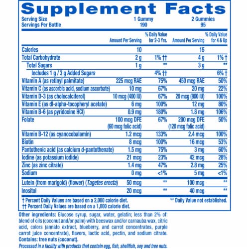 L'il Critters Gummy Vites Fruit Flavored Daily Gummy Multivitamin for Kids Plus Vitamin C D3 Perspective: bottom