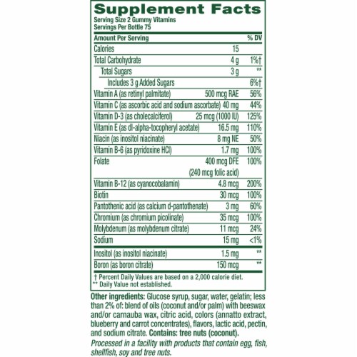 vitafusion MultiVites Berry, Peach, and Orange Flavored Multivitamin Gummies Perspective: bottom