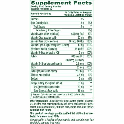 vitafusion PreNatal Raspberry Lemonade Flavored Gummy Vitamin Pregnancy Multivitamin Perspective: bottom