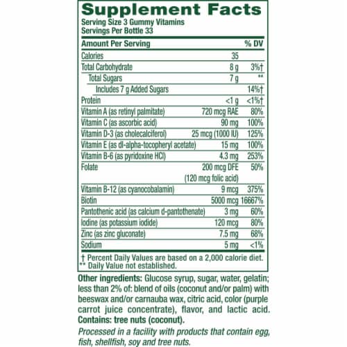 Vitafusion™ Gorgeous Hair Skin & Nails Natural Raspberry Flavor Multivitamin Gummies 100 Count Perspective: bottom