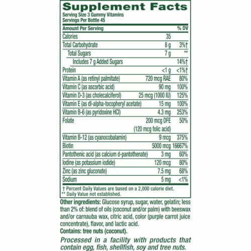 vitafusion Gorgeous Hair Skin & Nails Berry Flavored Multivitamin Gummy Vitamin plus Biotin Perspective: bottom