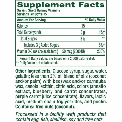 vitafusion Vitamin D3 Peach and Berry Flavored Gummy Vitamin Bone and Immune Support 50mcg Perspective: bottom
